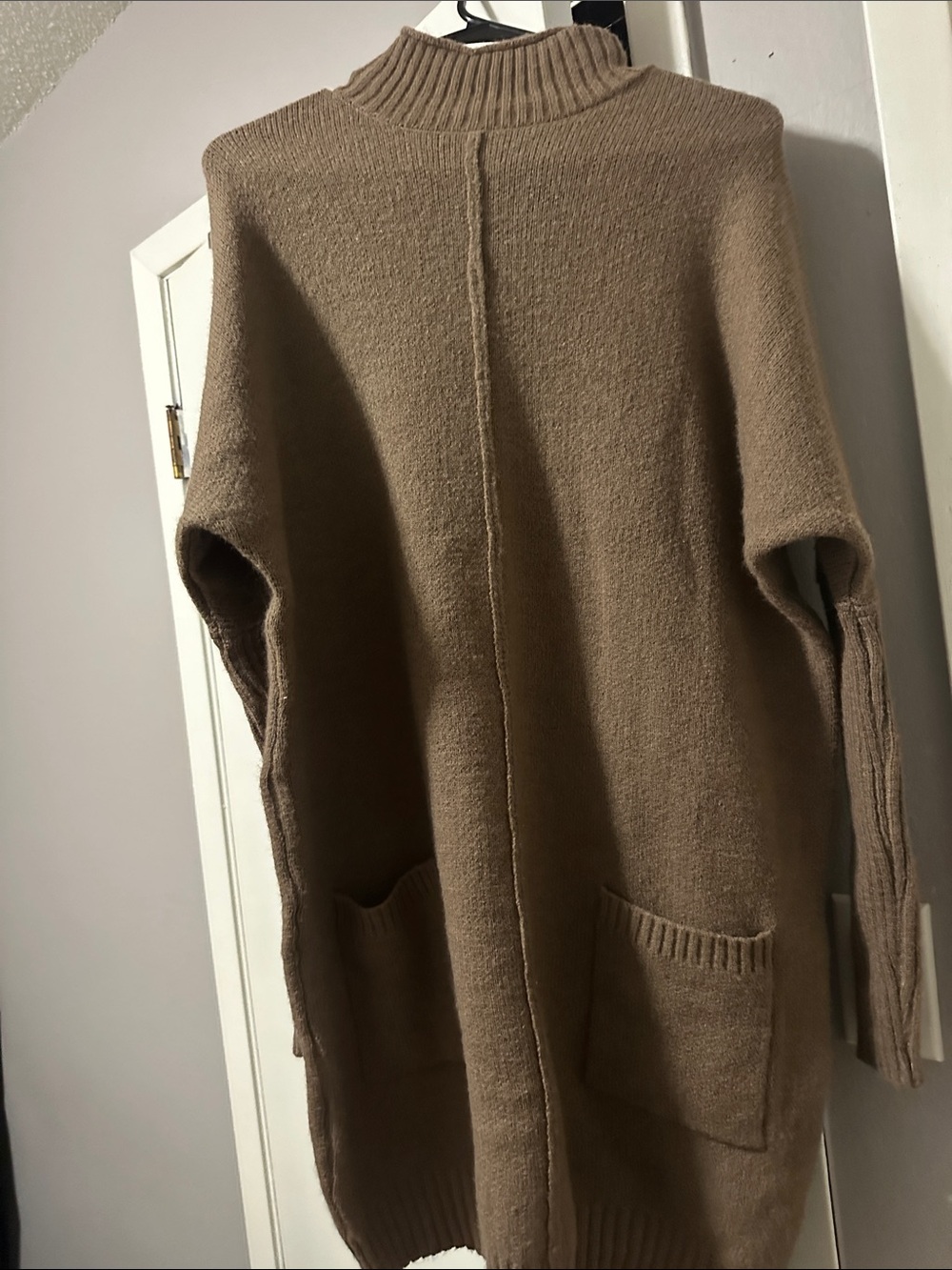 Blu Pepper Long-Sleeve Open-Front Cardigan in Taupe